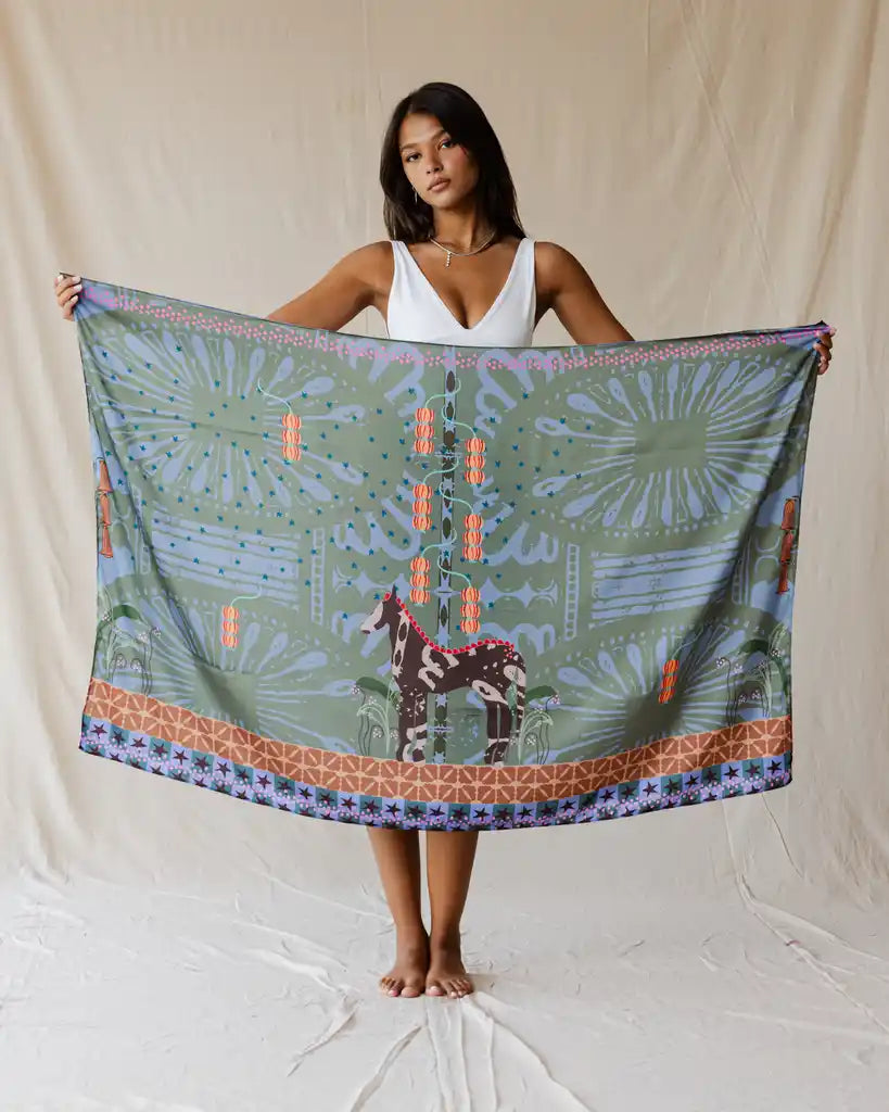 Botanical Horse Caravan Wrap