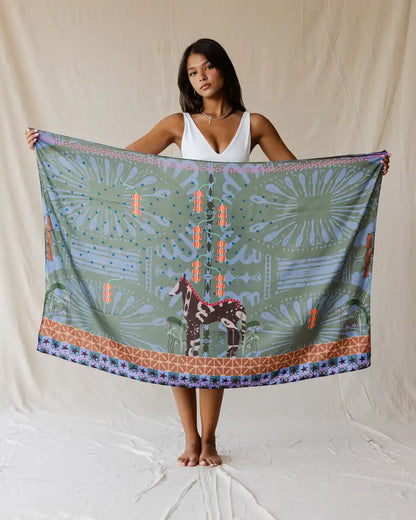 Botanical Horse Caravan Wrap
