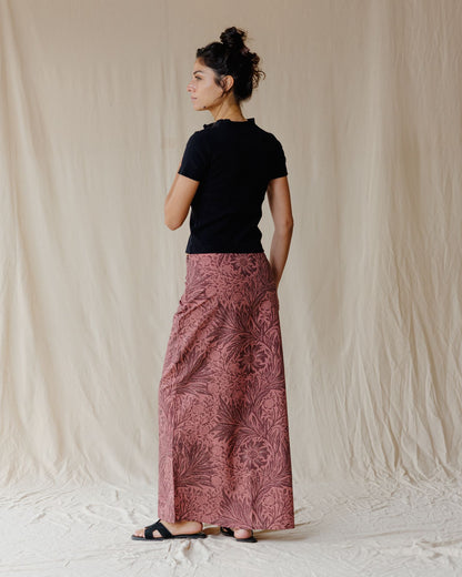 Antique Bloom Skirt In Burgundy