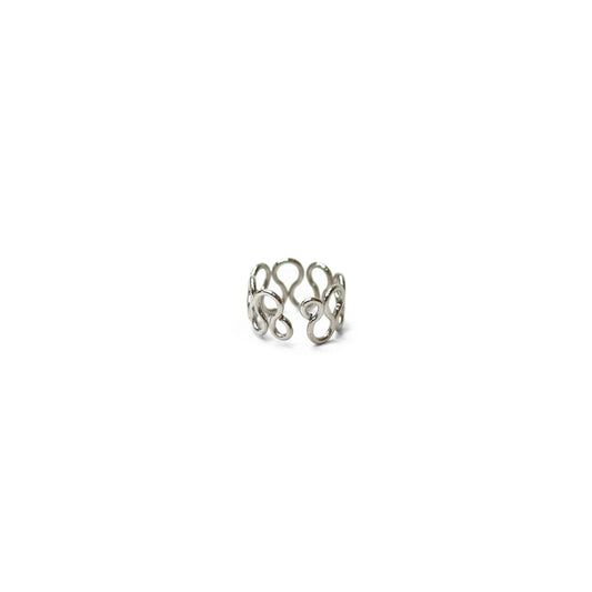 Silver Plated Fully Zigzaged Brass Ring