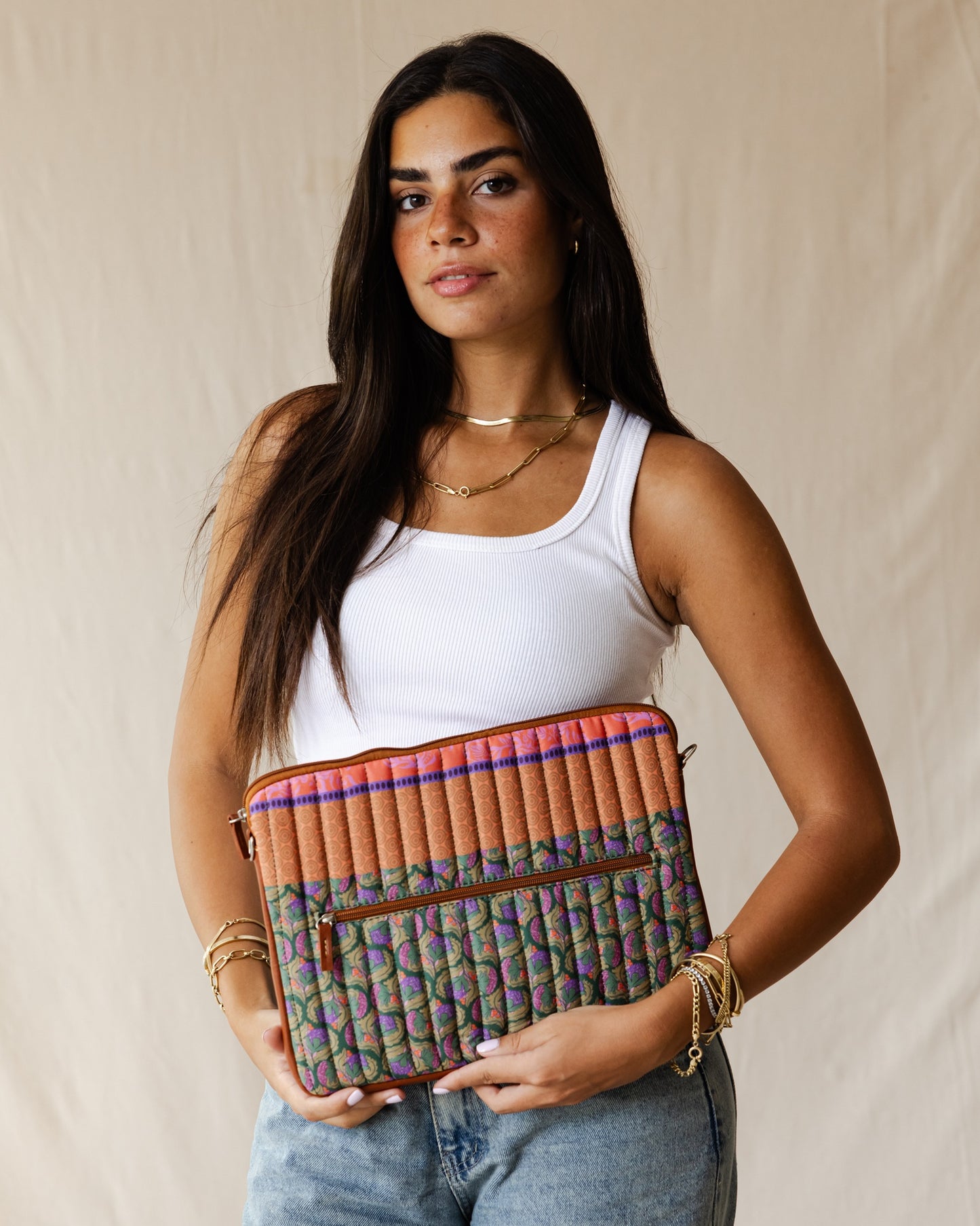 Clementine Fields Quilted Laptop Sleeve