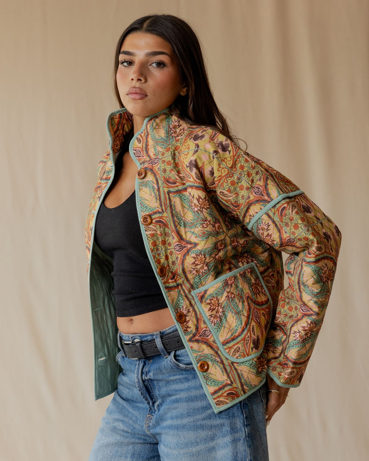 Citrus Courtyard Quilted Jacket