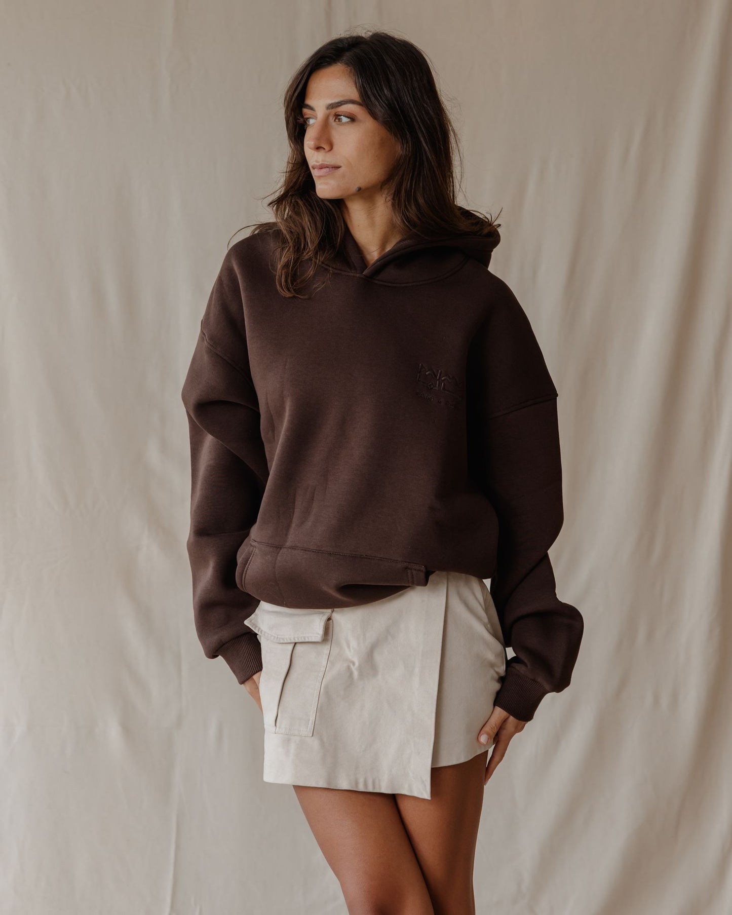 Sudadera con Capucha Palma Marrón
