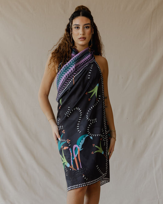 Gatos Selvagens Sarong Preto