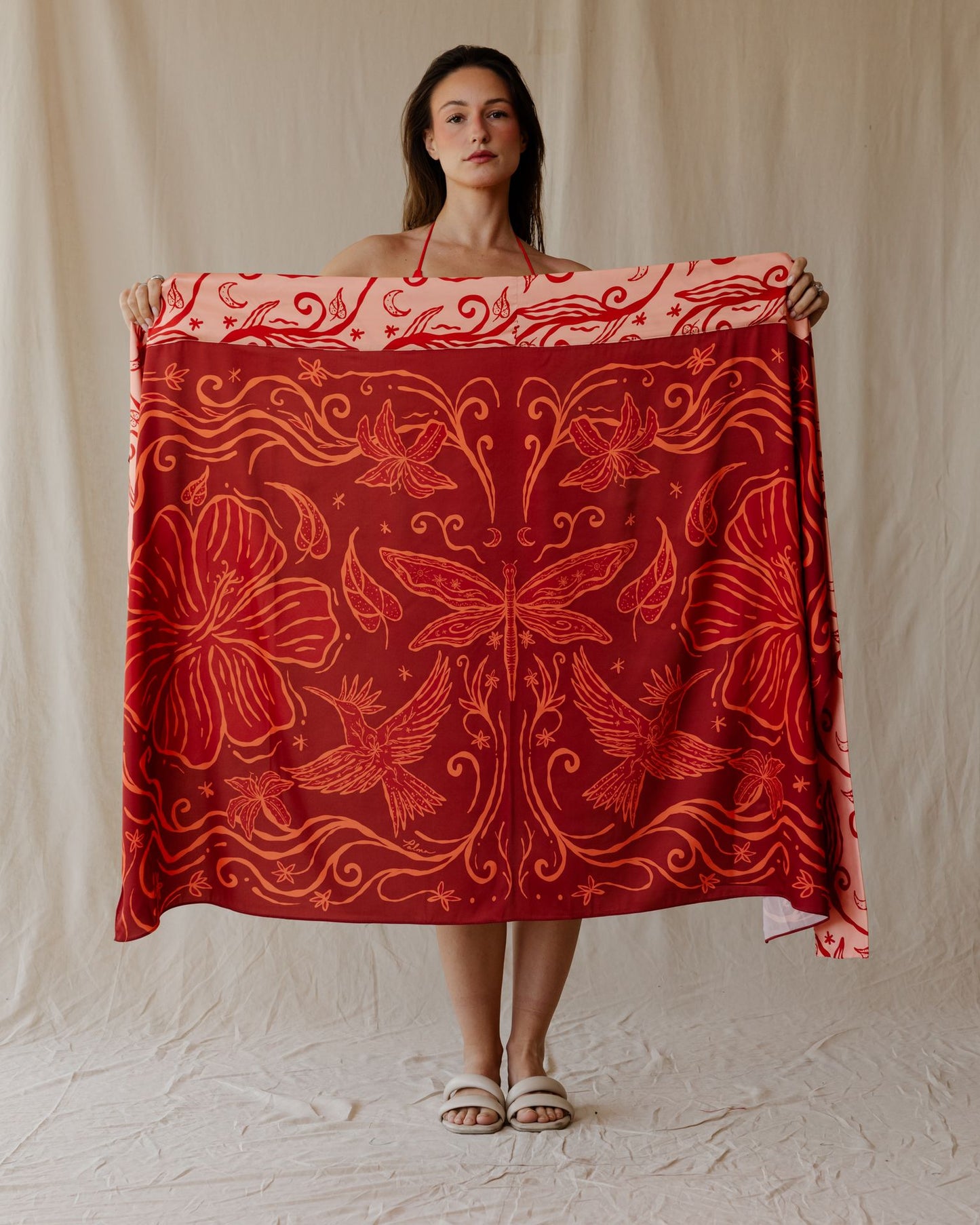 Hibiscus Song Orange Sarong