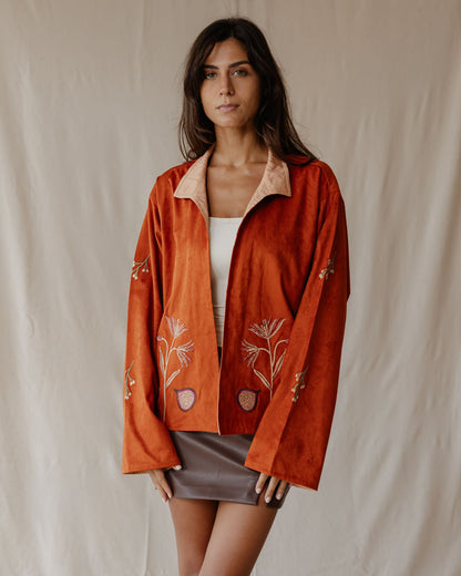 Embroidered Fig Garden Jacket