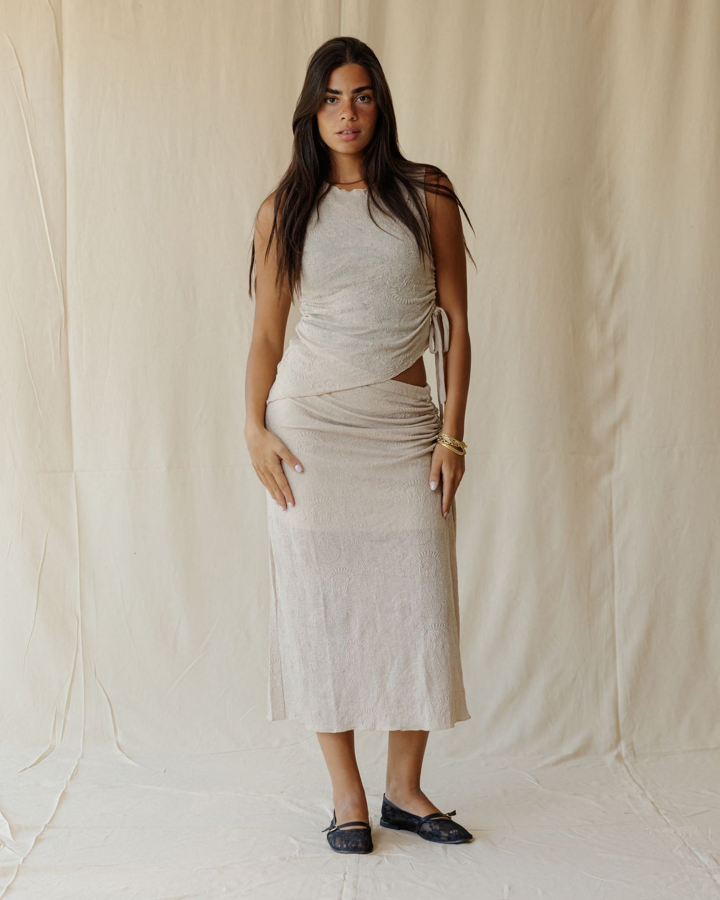 Terra Lace Beige Skirt