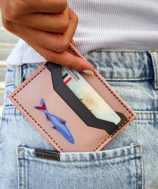 Porta-cartões Ocean Fish em creme