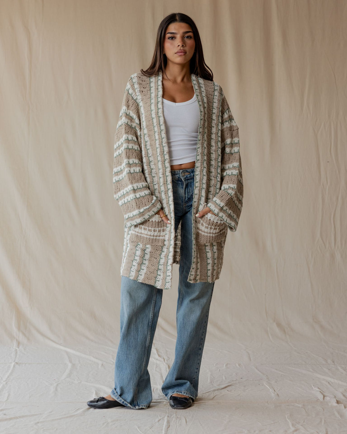 Oat Sand Pop Cardigan