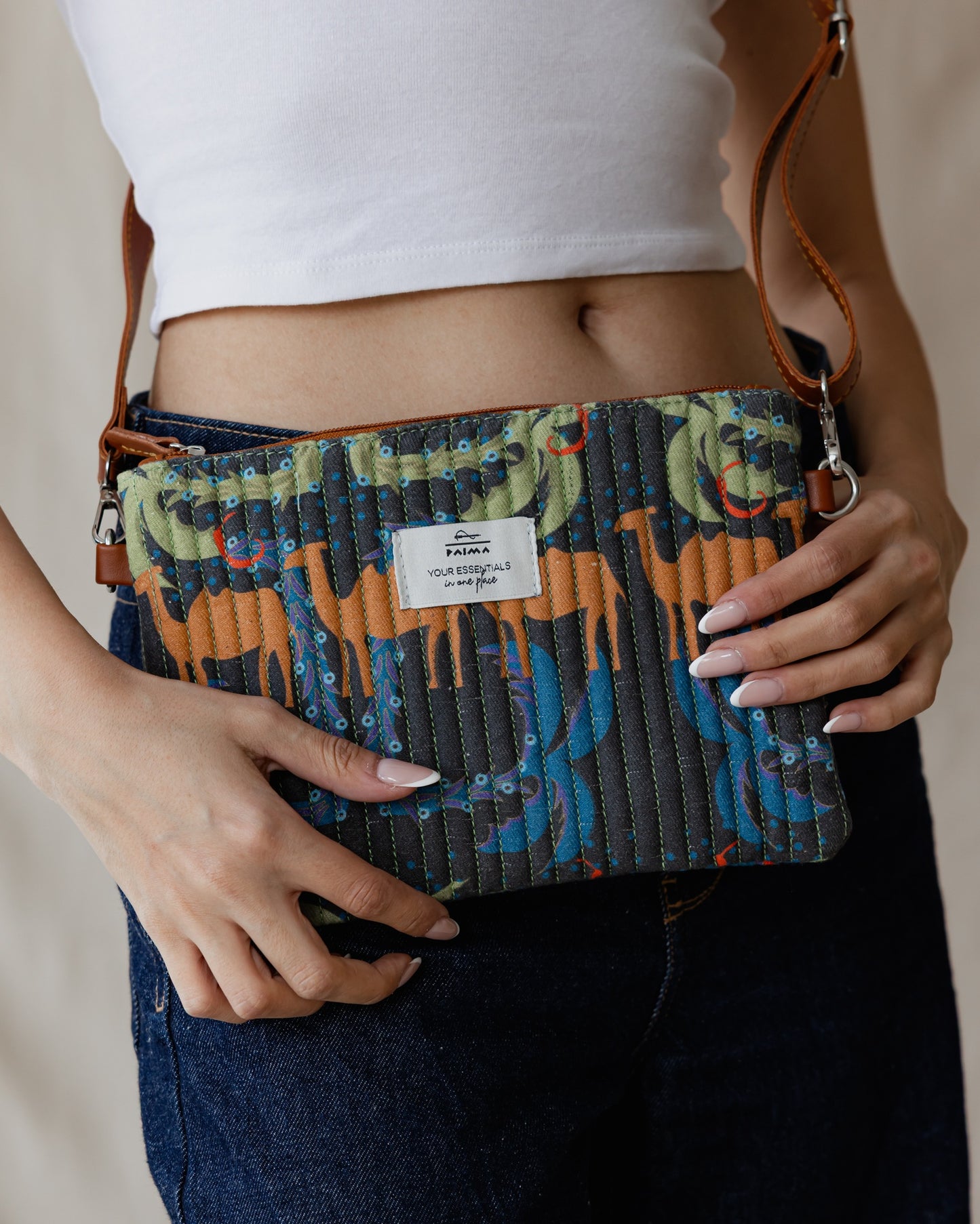 Pochette matelassée Camel Maze