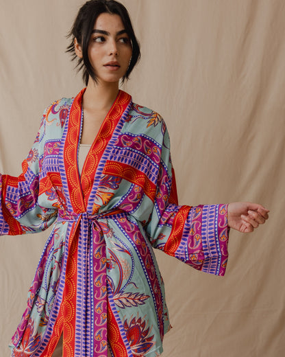 Kimono Pinnata en azul cielo