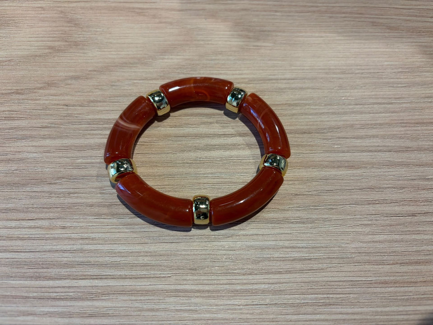 Small Studed Orange Bracelet