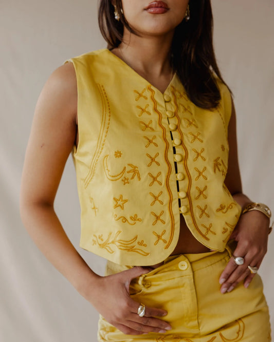 Village Vibes Vest Mustard