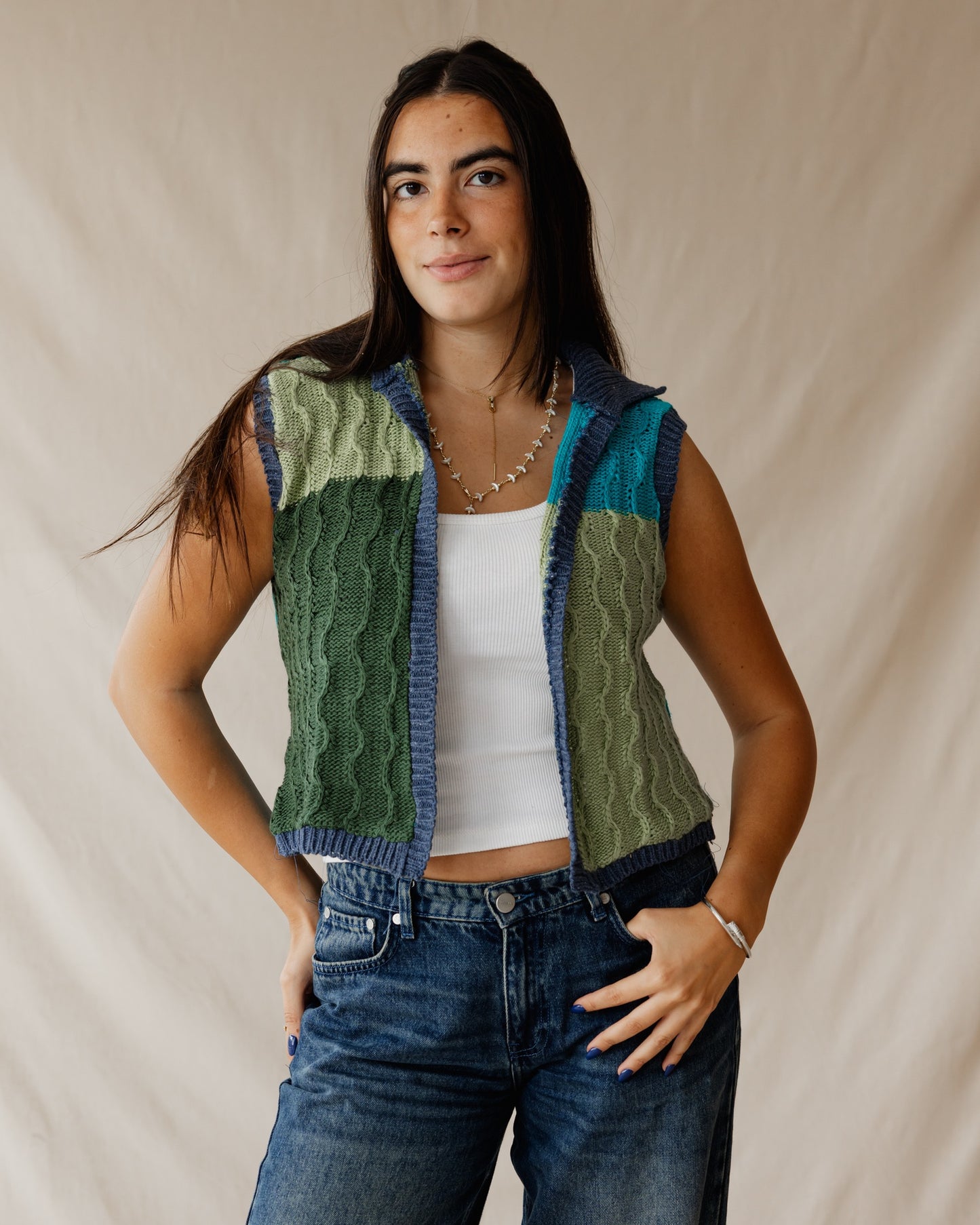 Lyra Navy Knit Vest