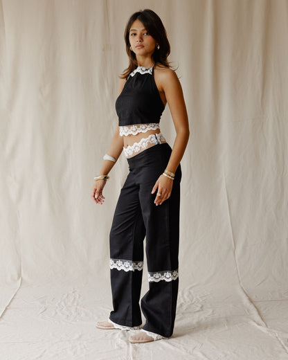 Set di biancheria Bloom in nero