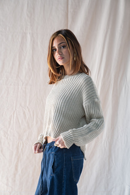 Kurzer Strickpullover In Beige