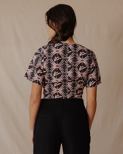 Bali Trip Top in lino color carbone
