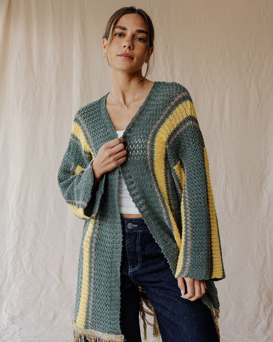 Cardigan Flecos Olive Grove