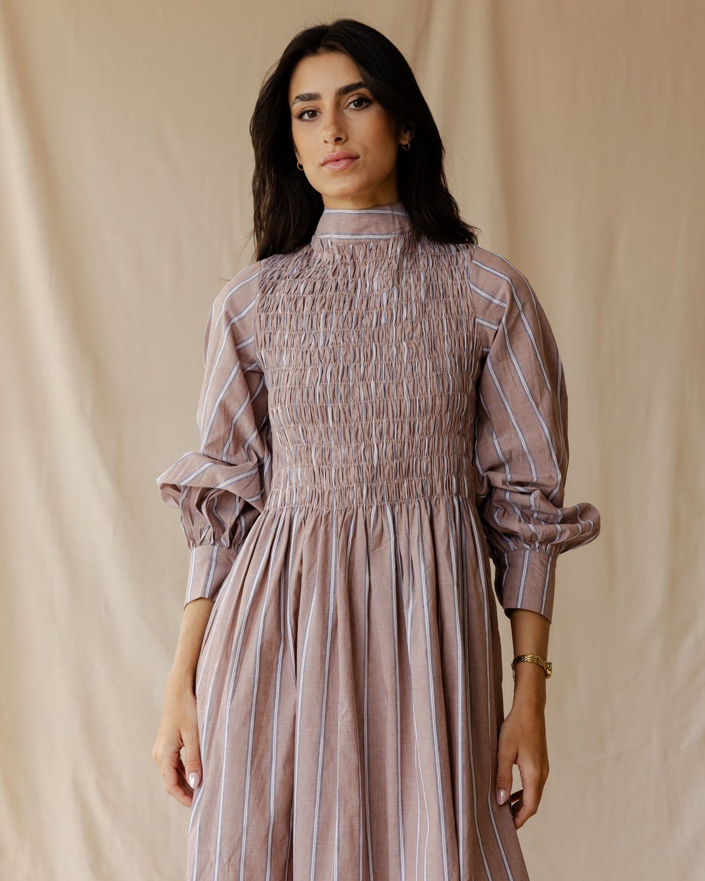 Ganni Brown Stripe Dress