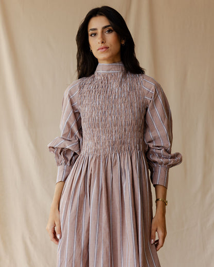 Ganni Brown Stripe Dress
