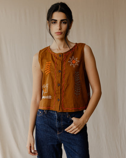 Chaleco Stitched Memories en Camel