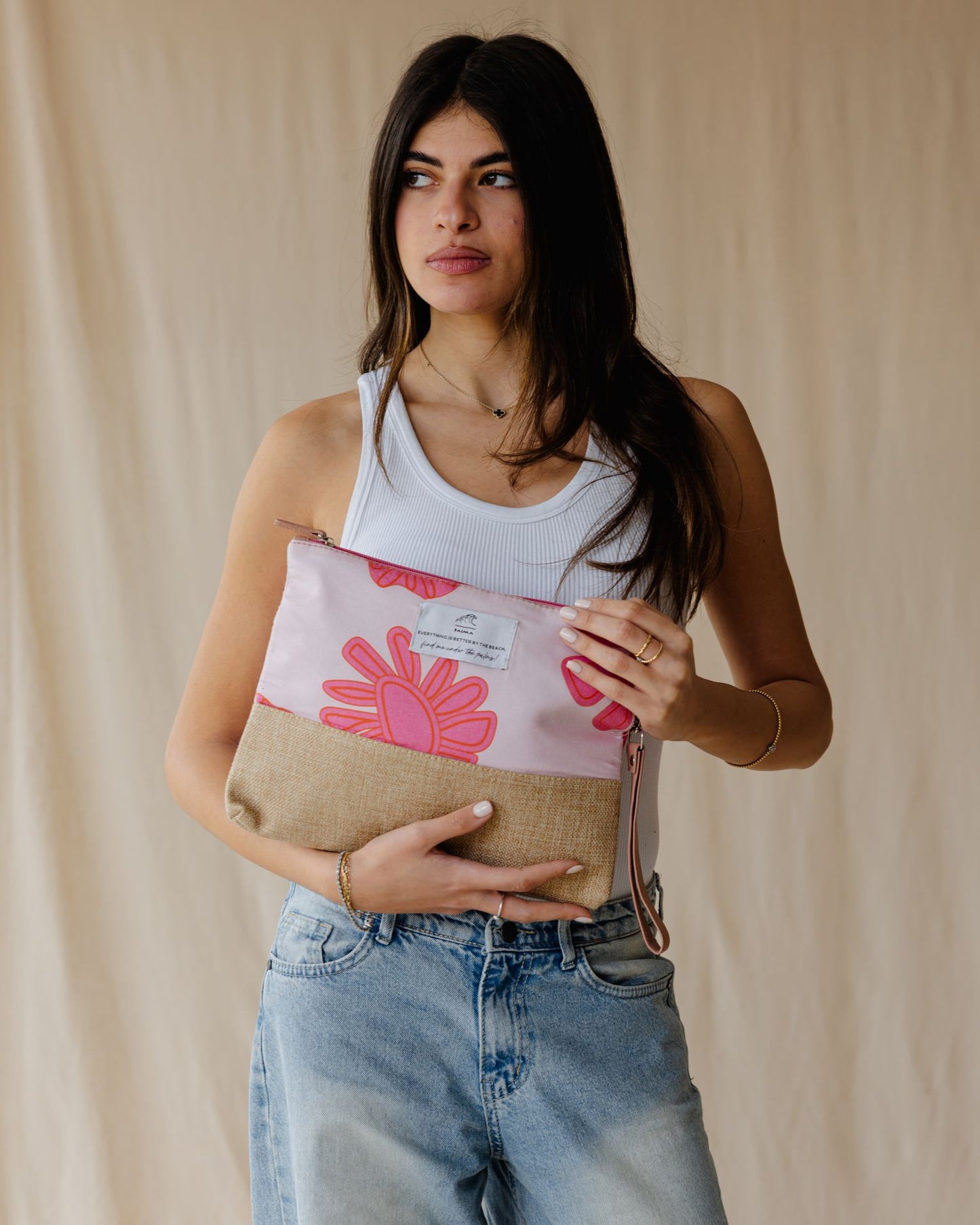 Borsa da spiaggia Pink Palms