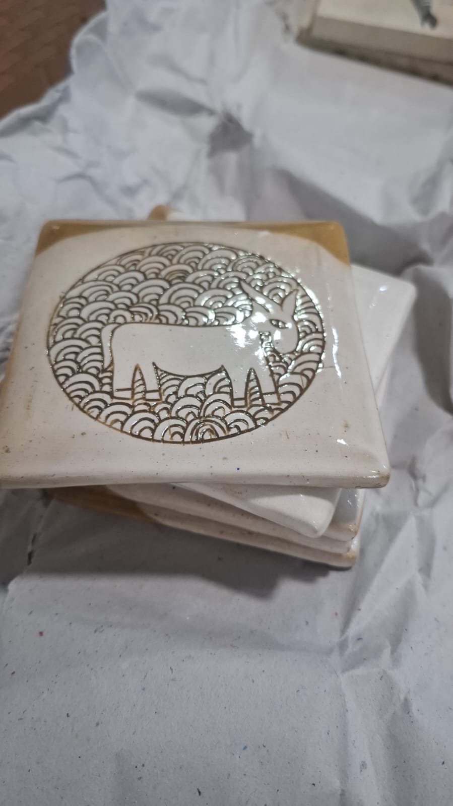 Handmade Ceramic Donkey Tile
