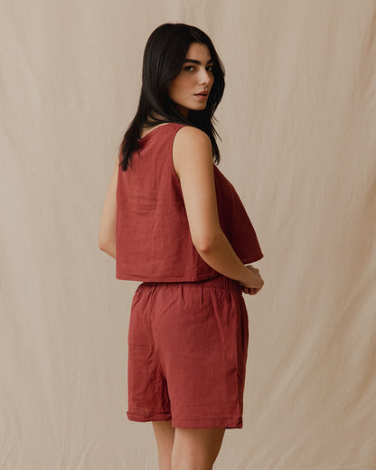 Minimal Linen Set Burgundy