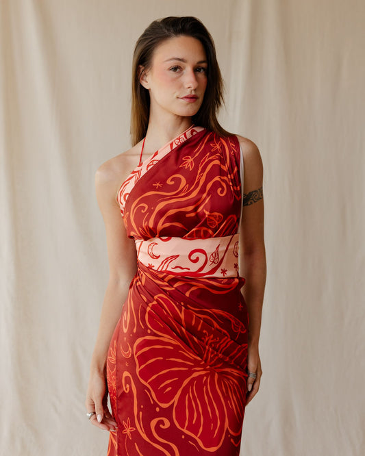 Hibiscus Song Orange Sarong
