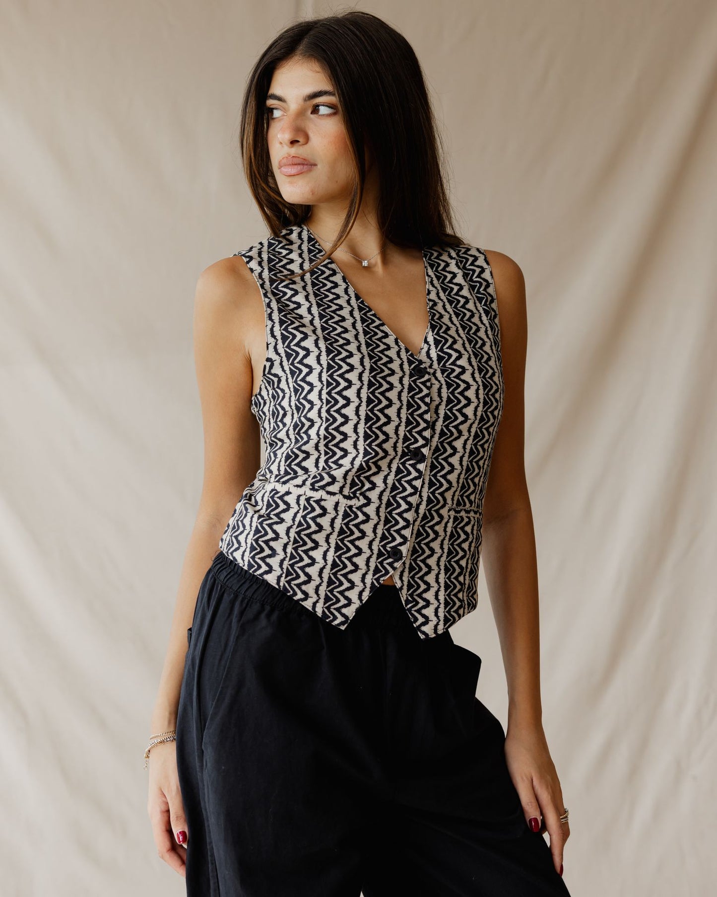 Boho Birds Vest Black