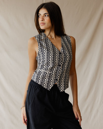 Boho Birds Vest Black