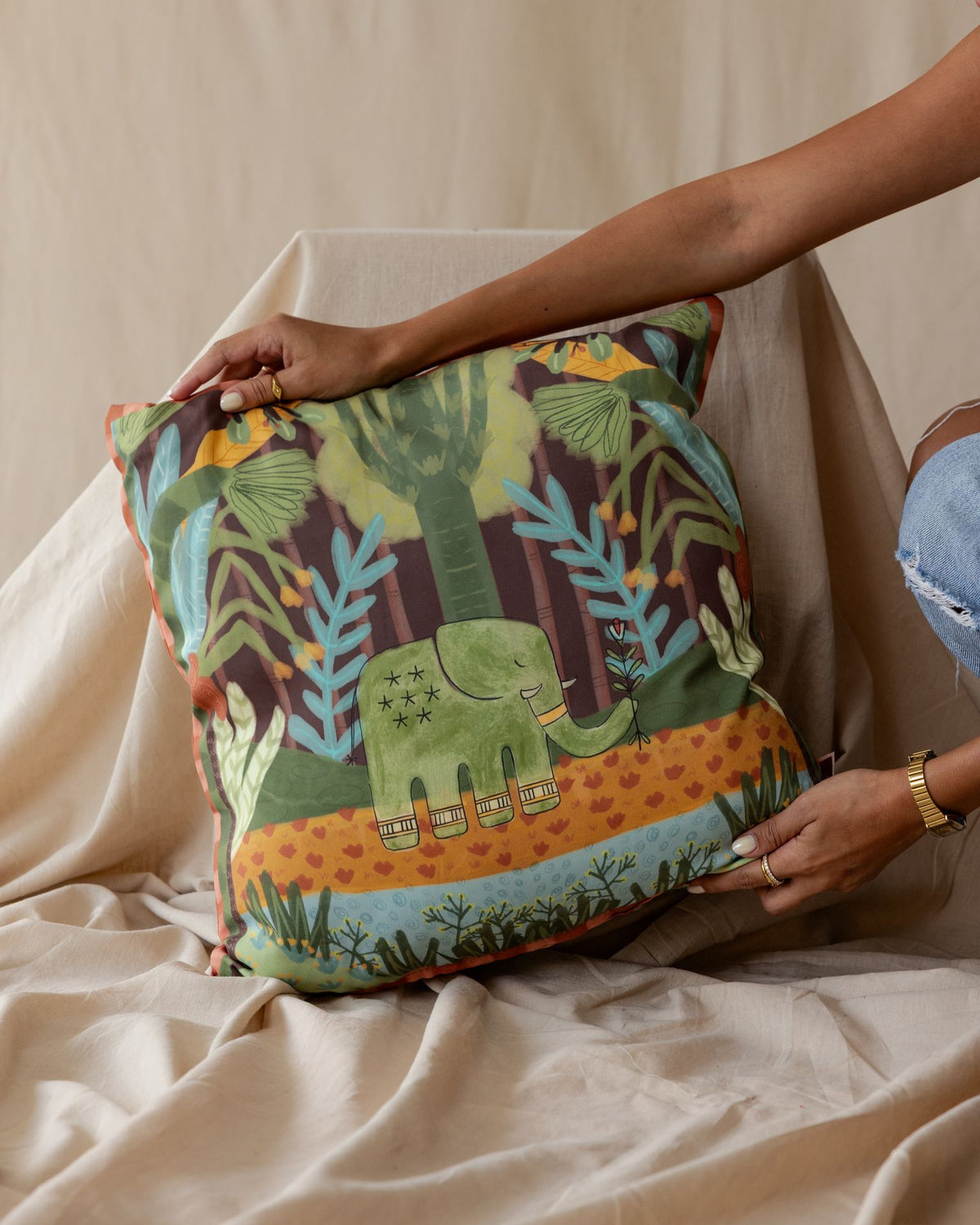 Palma X Ellie Elephant's Journey Cushion