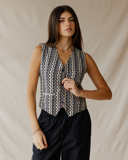 Boho Birds Vest Black