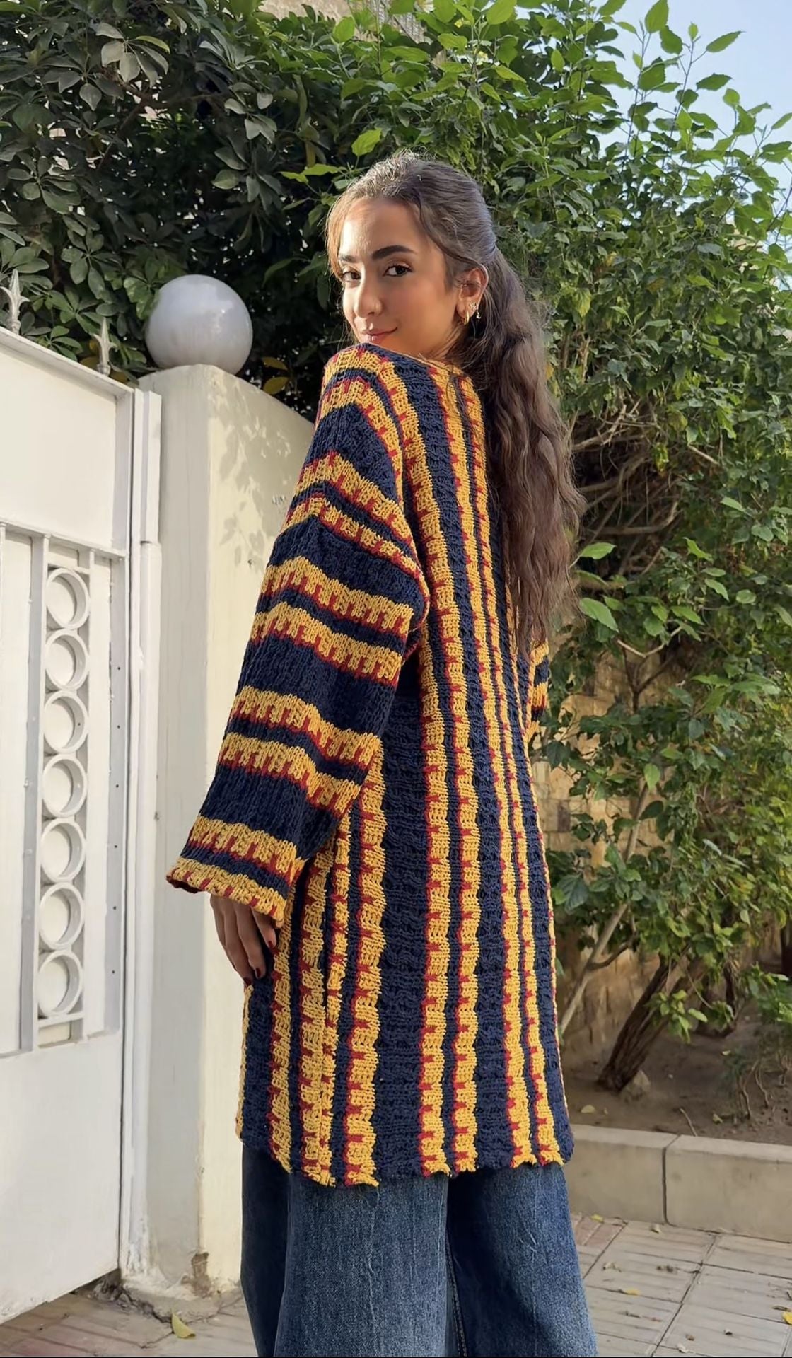 Cardigan Nomad Azul Marino Dorado