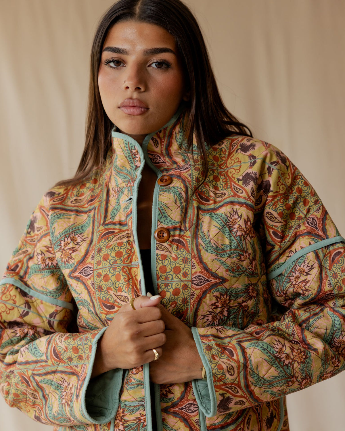 Citrus Courtyard Quilted Jacket