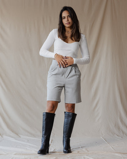 Kniehohe Lederstiefel Schwarz