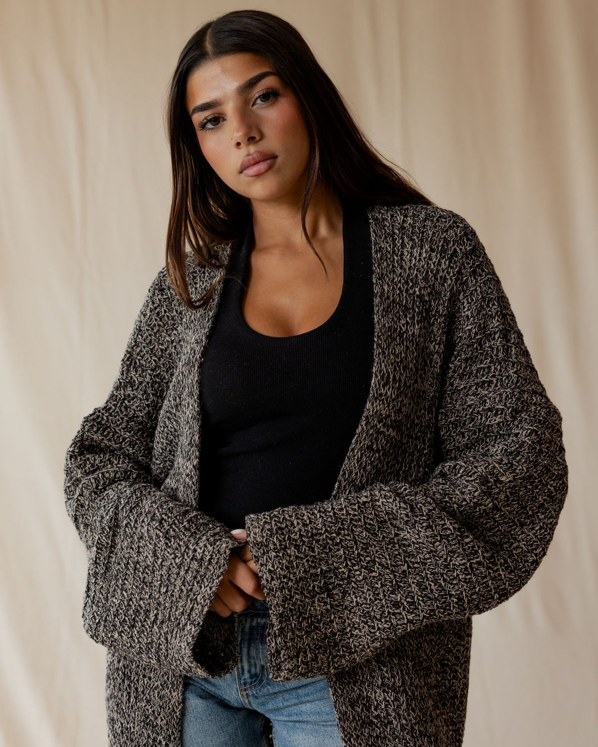 Mara Black Knit Cardigan