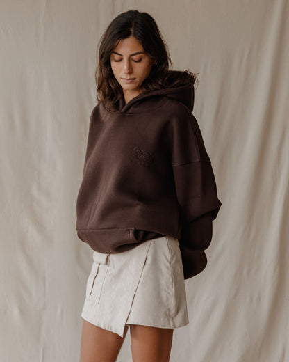 Sudadera con Capucha Palma Marrón