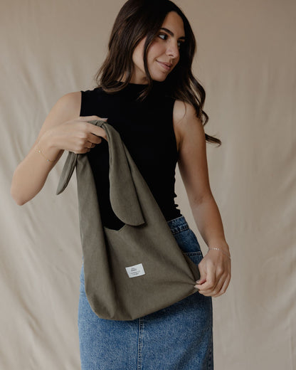 Vittoria Dark Olive Tote Bag