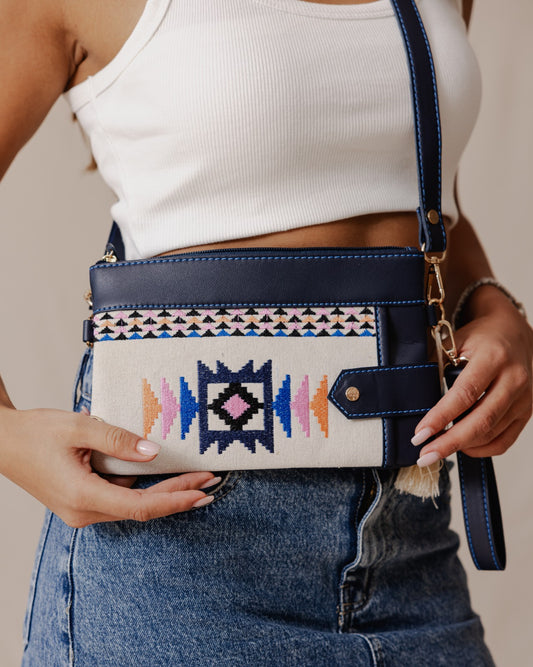 Tribal Tapisserie Geldbörse in Beige