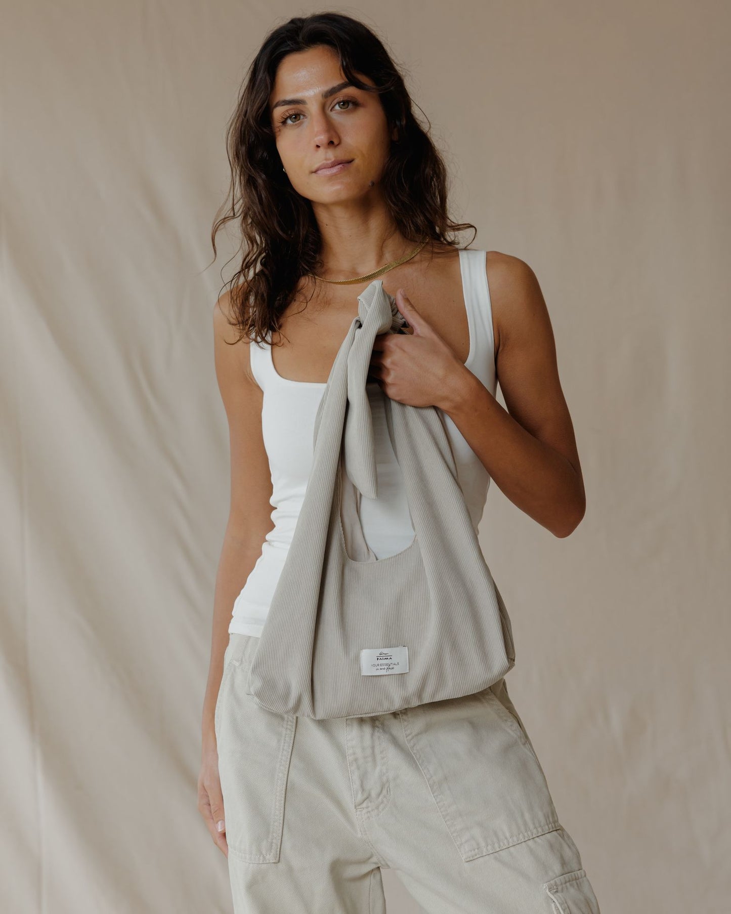 Vittoria Beige Tote Bag