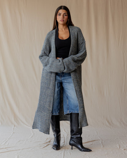 Mara Grey Knit Cardigan