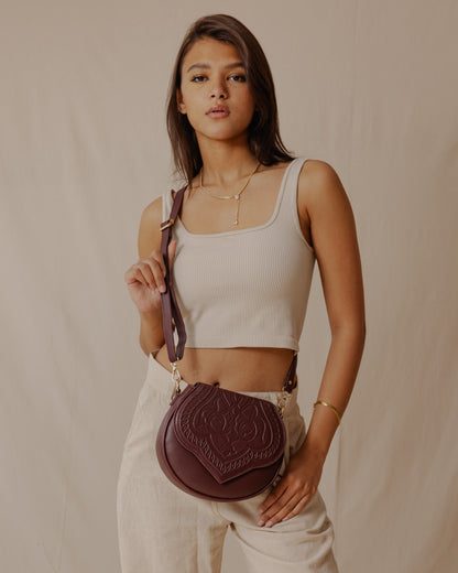 Bolso bandolera Jali burdeos