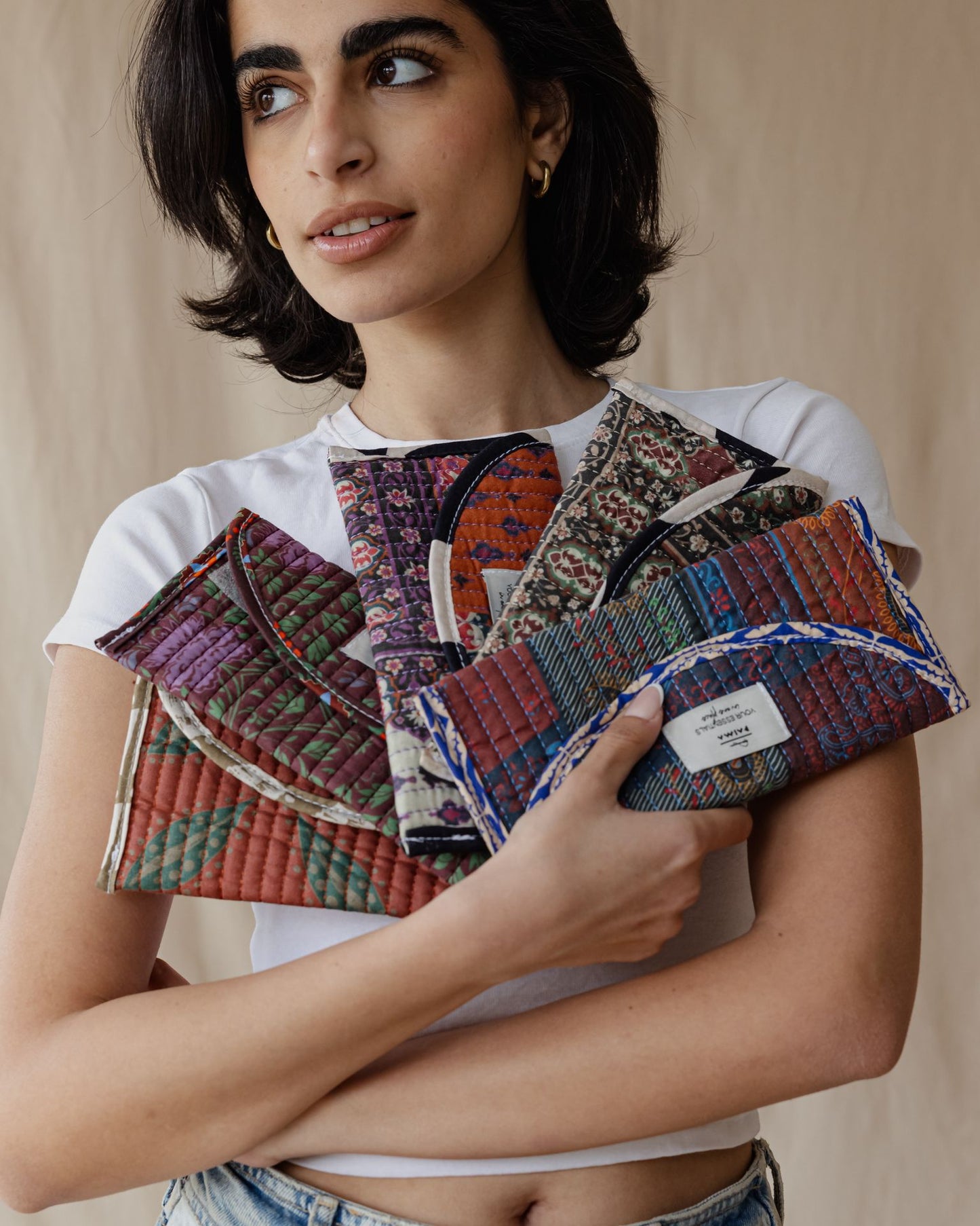 Oriental Patchwork Scrap Pouch Purple