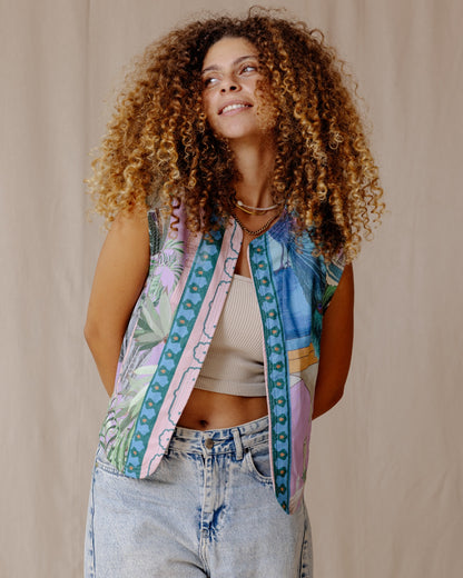 Peacocks Of The Palm House Quilted Vest