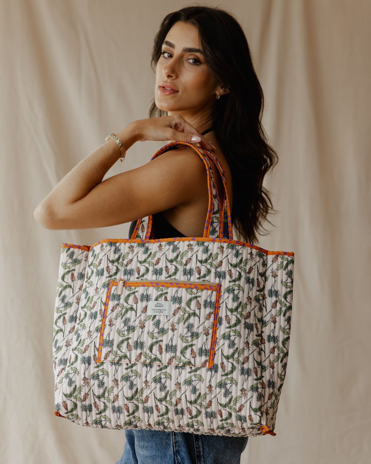 Exotic Bird Quilted Tote Bag