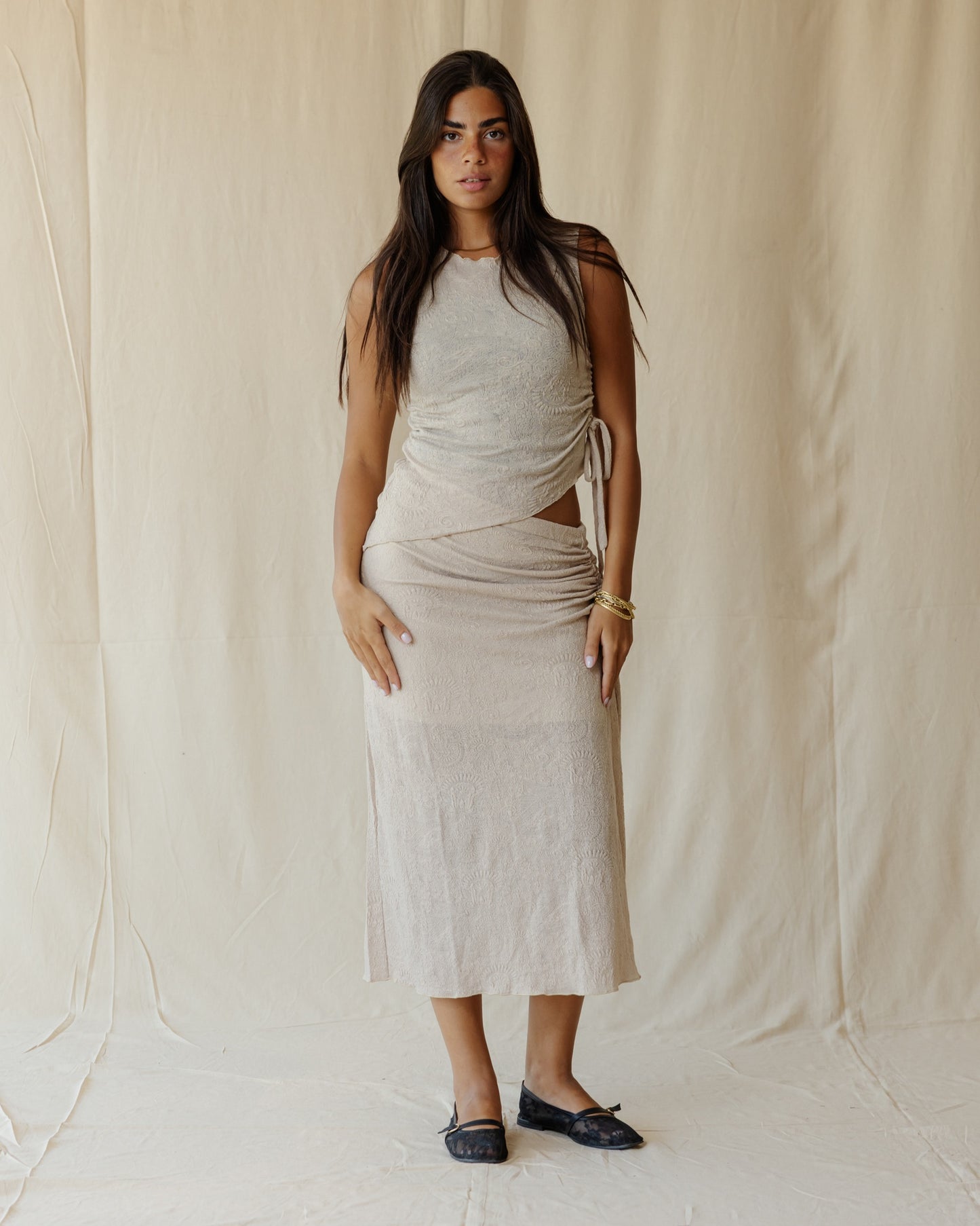 Terra Lace Beige Skirt