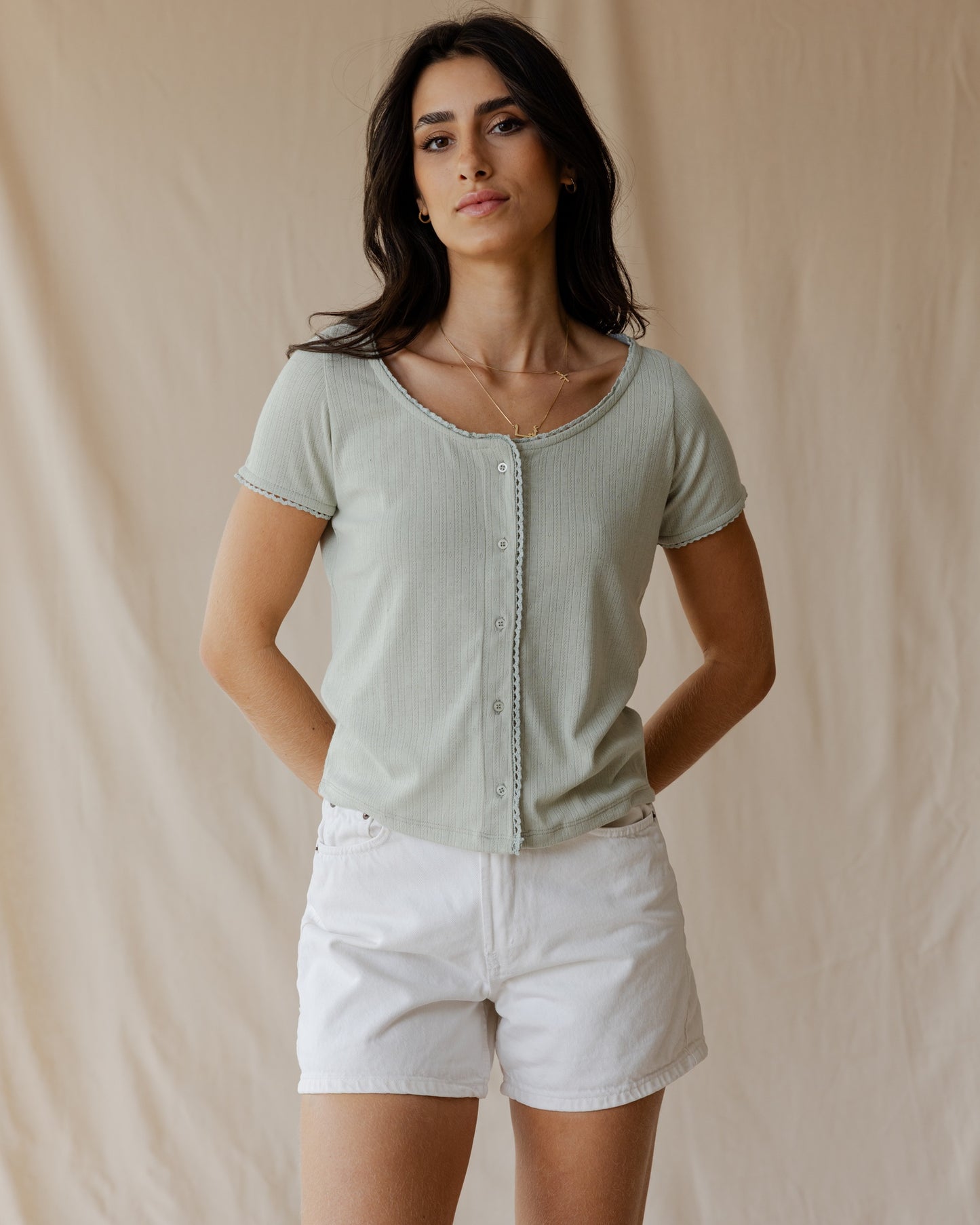 Belle Bow Olive Top
