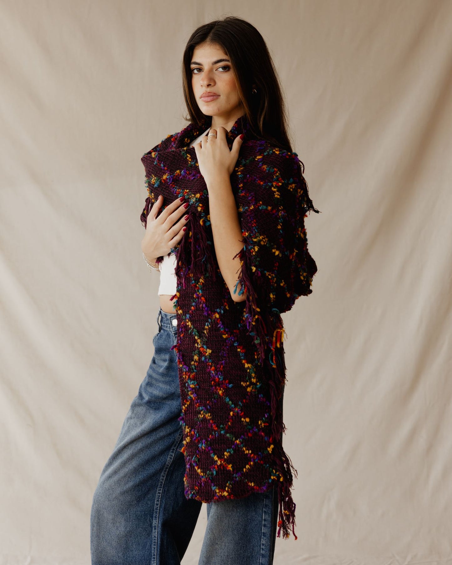 Handmade Speckled Berry Scarf