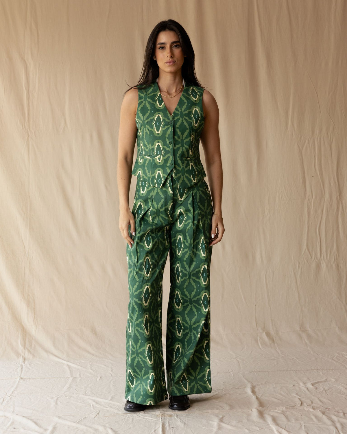 Moons Cotton Pants Green